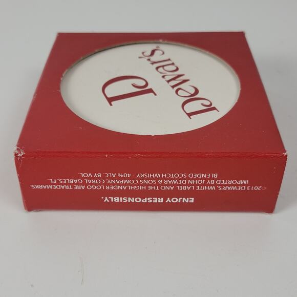 Set of 4 Dewar's Scotch Absorbent Stoneware Cork Back Coasters Made in USA NEW - Picture 6 of 11